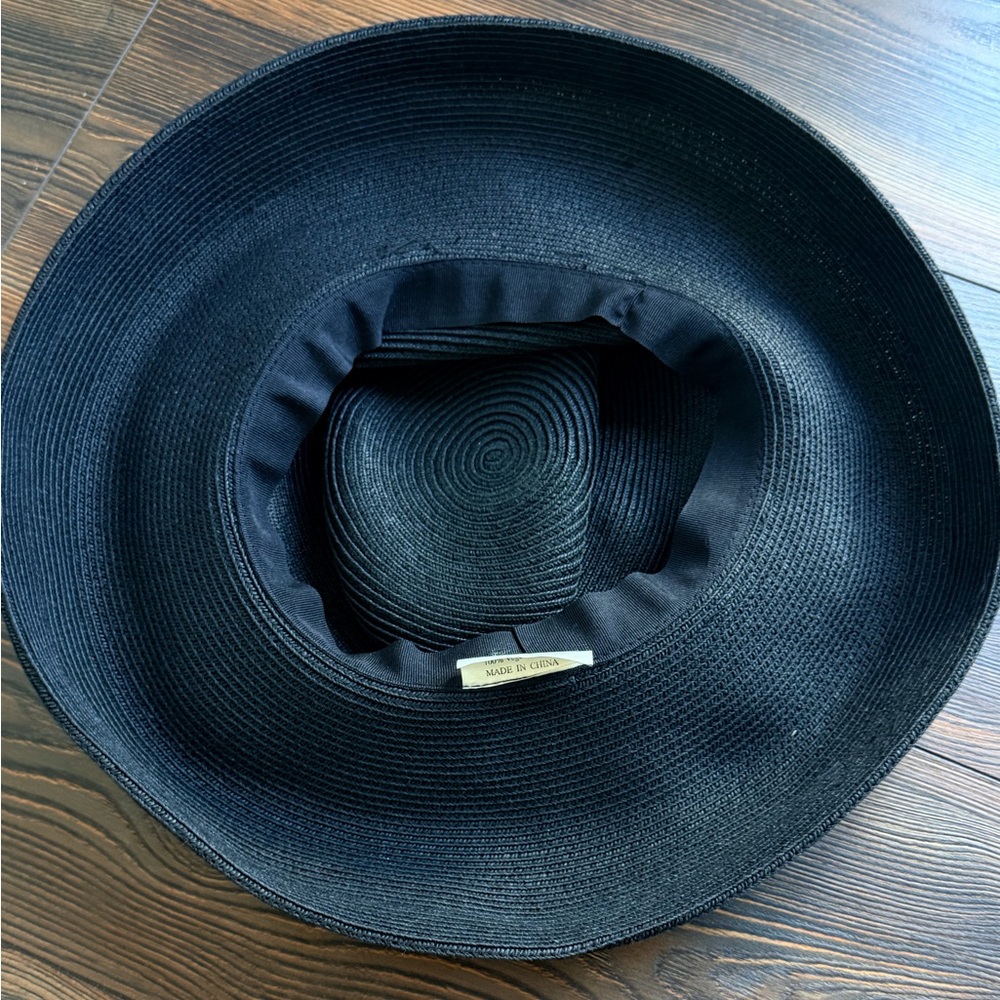 Elegant Black Wide-Brim Sun Hat with Subtle Bow Accent Great Hats by Karen Keith - Picture 7 of 9
